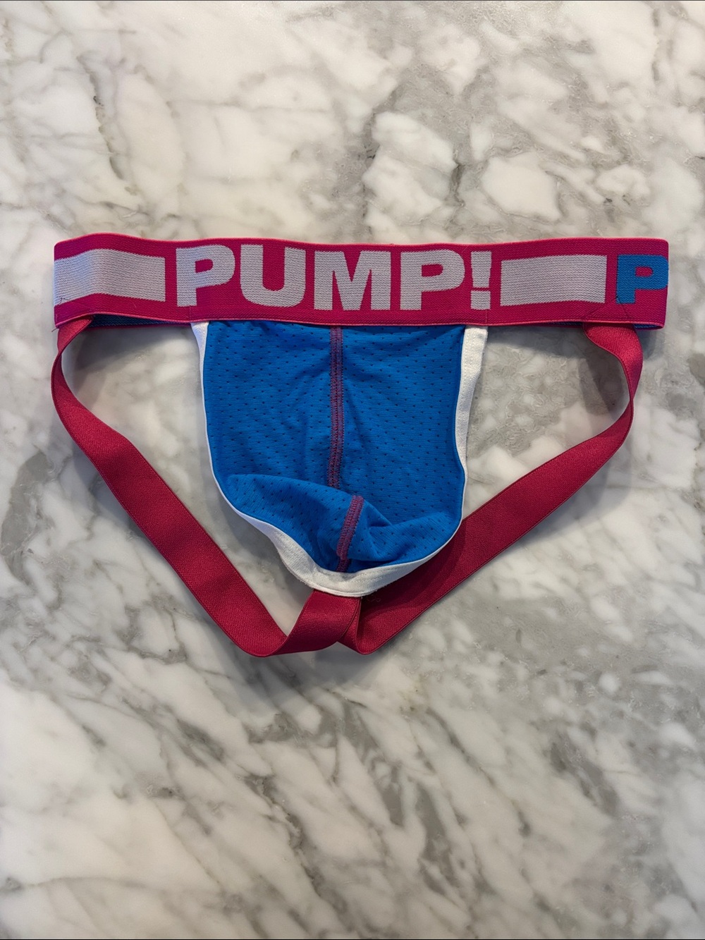 PUMP! Blue & Pink Athletic Jockstrap - Supportive Sport Brief